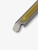 VUUS detail of Pryus titanium pry bar, ultralight EDC multi-tool with g10 ultem scale, minimalist design for every day carry